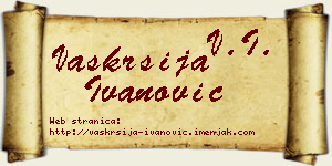 Vaskrsija Ivanović vizit kartica